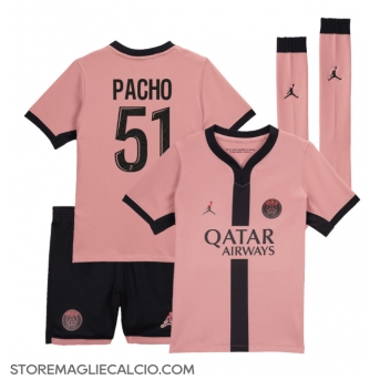 Paris Saint-Germain Willian Pacho #51 Maglia Gara Terza Repliche 2024-25 Bambino Maniche Corte